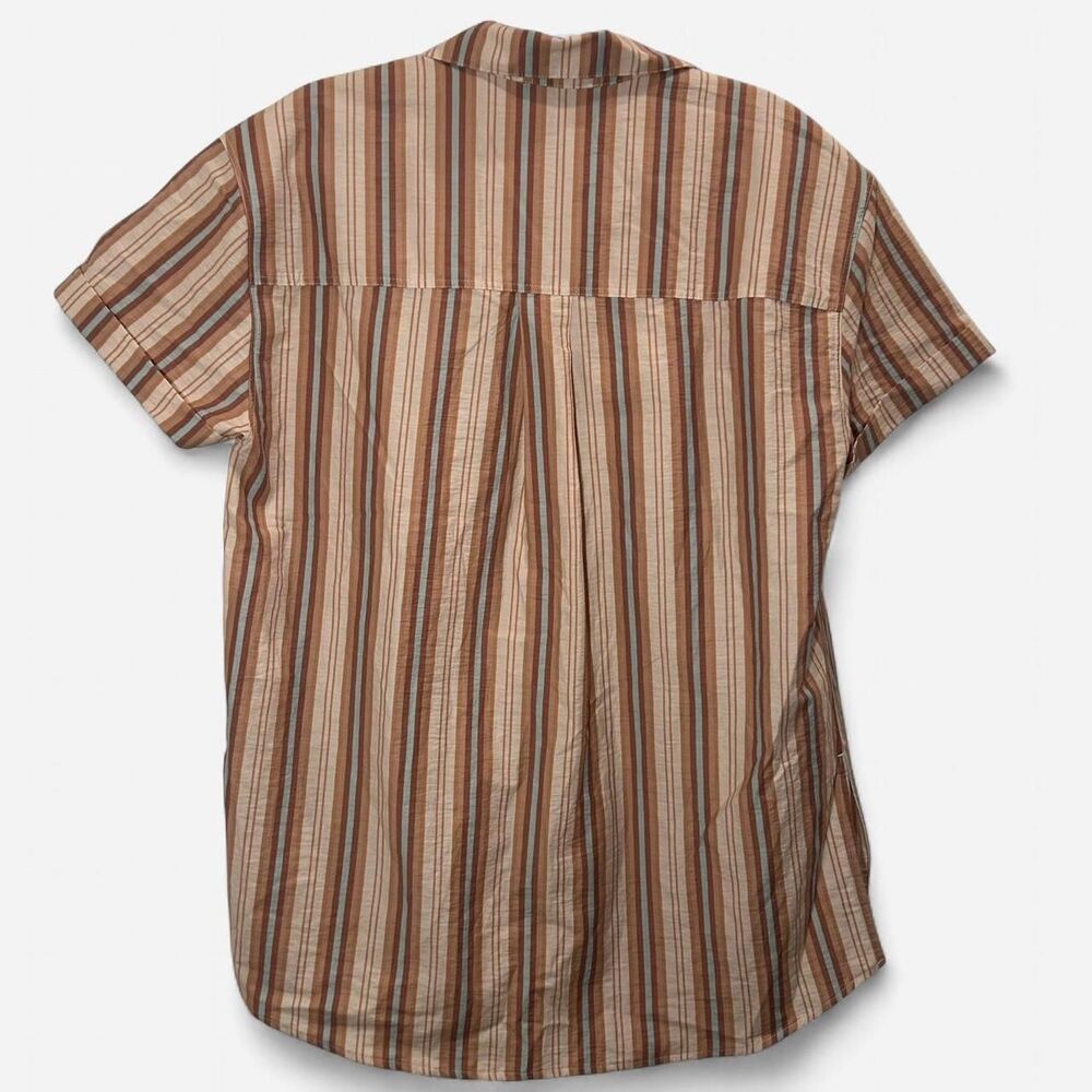 Free People oversized Boyfriend Shirt Pink/Blue Stripes | Soft Indie Core small - Picture 4 of 7